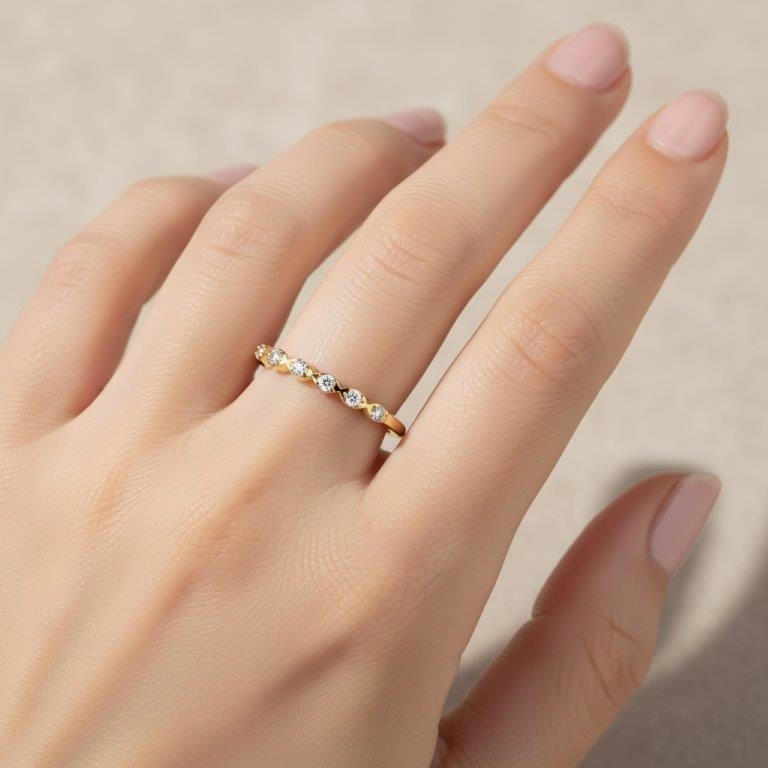 GRA Moissanite White Brilliant  925 Sterling Silver Gold Vermeil Ring-9US