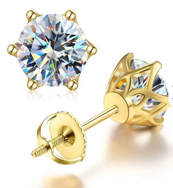 2.0ctw GRA Moissanite White Brilliant 925 Sterling Silver Earring-VVS1