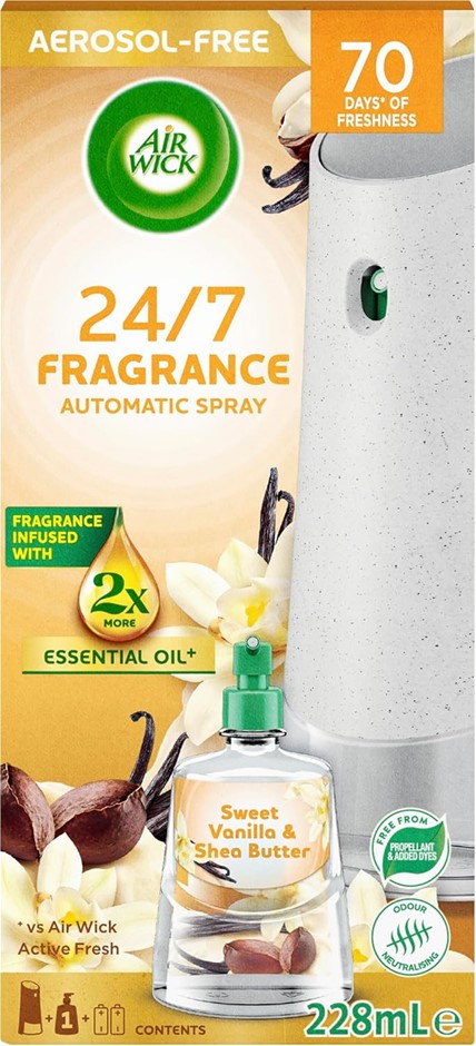 Air Wick Active Fresh Linen & White Orchid Auto Spray Kit