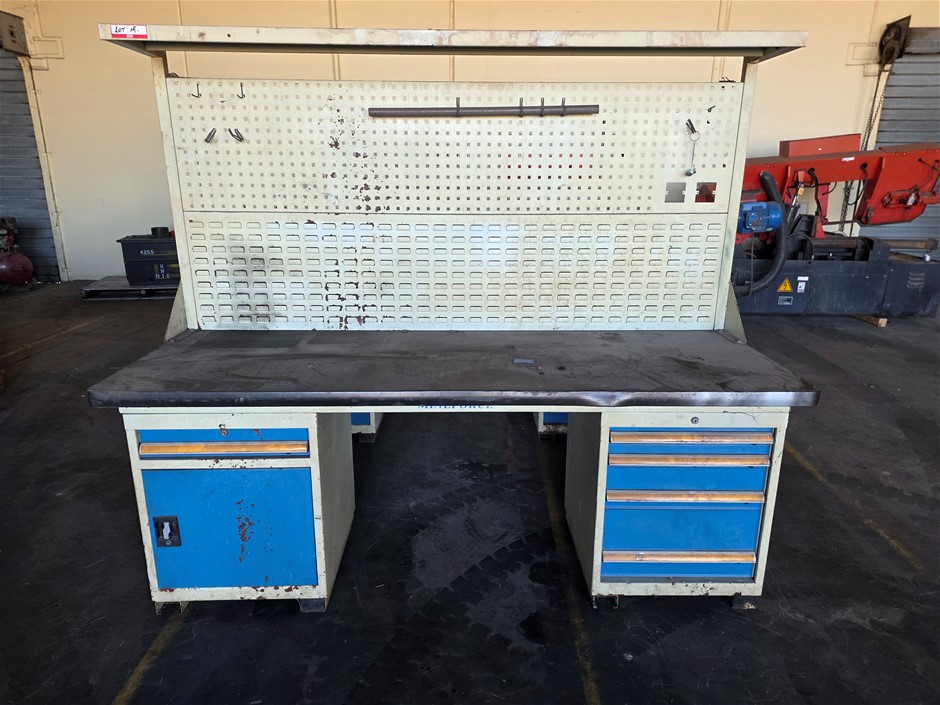 Steel Workshop Bench Timber Top