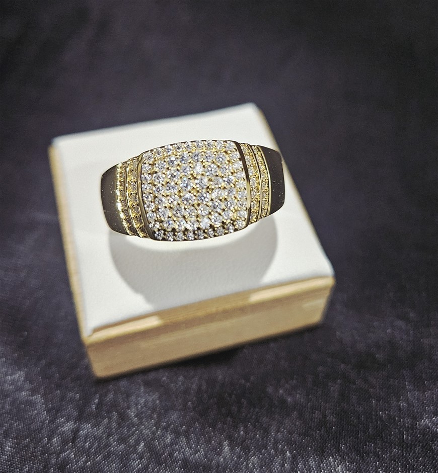 GRA Moissanite white 18k Real Gold Vermeil Men's Ring -11US-VVS1