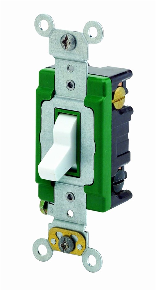 Leviton 3033-2W 30 Amp, 120/277 Volt, Toggle 3-Way AC Quiet Switch, Extra H