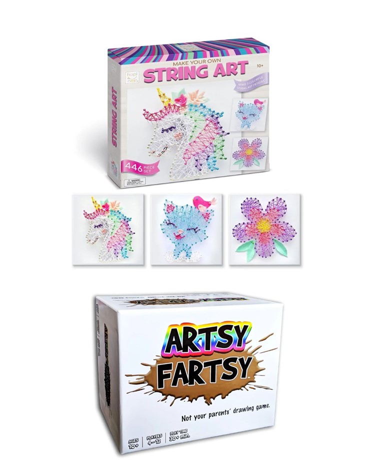 ART BUNDLE: HAPINEST String Art Craft Kit Gifts for Tween Girls Ages 10 11