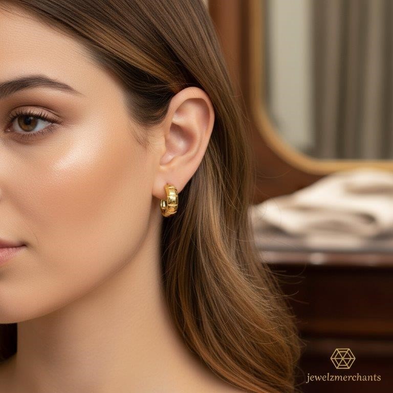 22K/Italy Solid Gold Filled Earring -(stamped 22K/Italy)-Warranty Quality