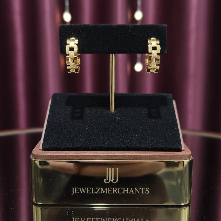 22K/Italy Solid Gold Filled Earring -(stamped 22K/Italy)-Warranty Quality