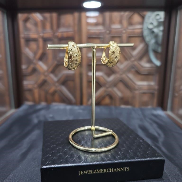 22K/Italy Solid Gold Filled Earring -(stamped 22K/Italy)-Warranty Quality