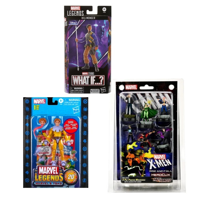 3 x MARVEL FIGURES 1 x HeroClix: X-Men Rise and Fall Fast Forces Minatures,