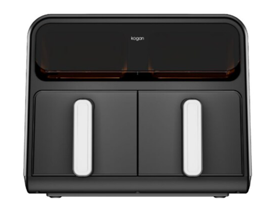 KOGAN XXL Dual Zone Air Fryer, 8L, Black.