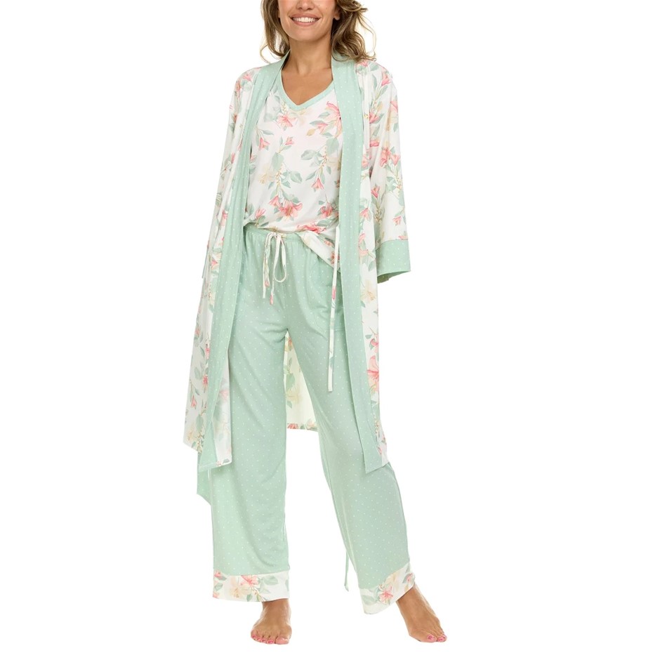 FLORA NIKROOZ Women's 3pc Lounge Set, Size XL, Green. NB: missing tank top.