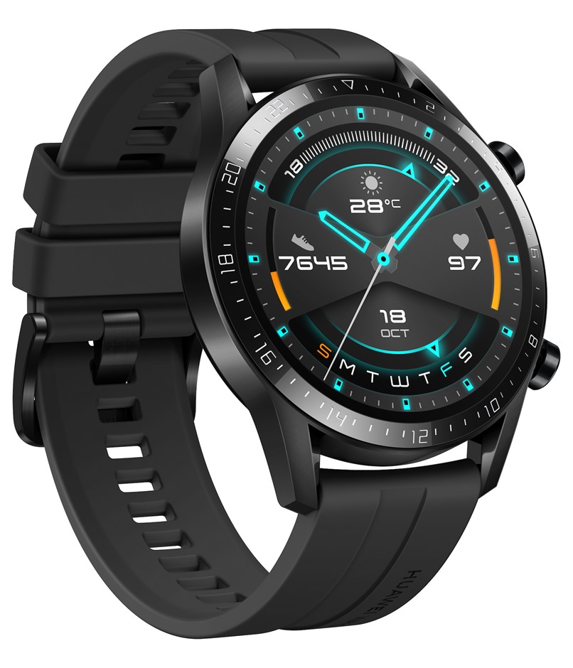 HUAWEI Watch GT2 Smartwatch, Size: 46mm, Titanium Gray Case and Matte Black