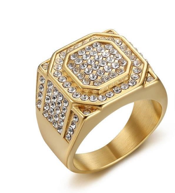 Italy 925 Silver Hip Hop Men's Ring (Stamps)-10 US