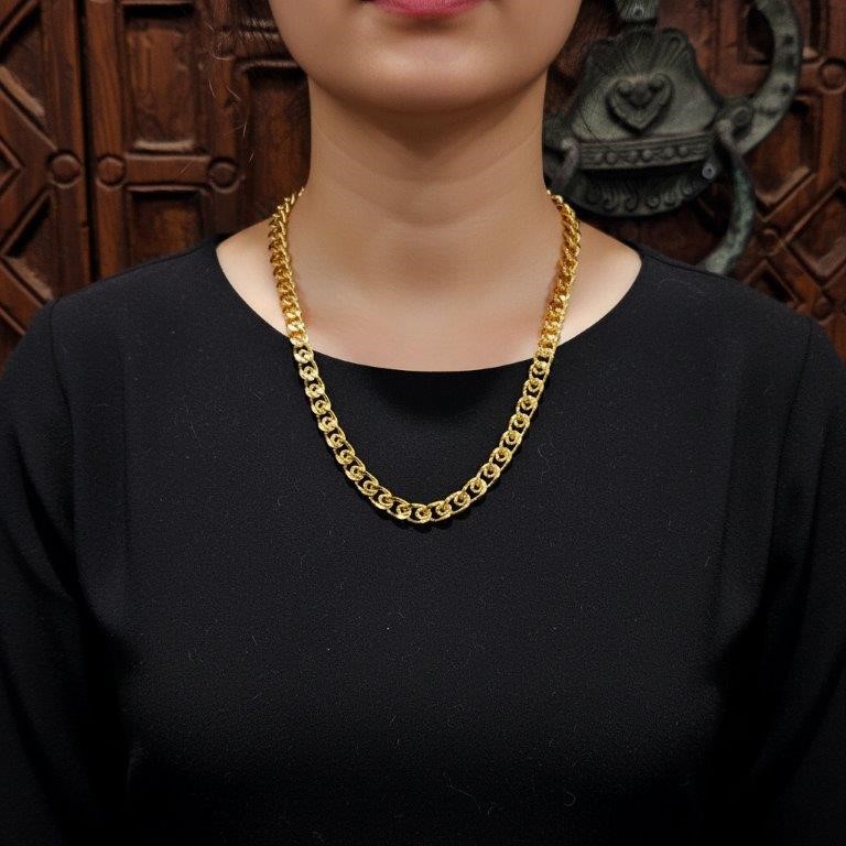 18k Italy Stamped Solid Yellow Gold Filled Chain-Quality Guarantee-55cm