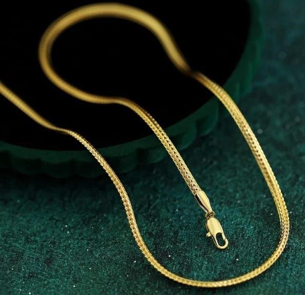 18k Italy Stamped Solid Yellow Gold Filled Chain-Quality Guarantee-50cm