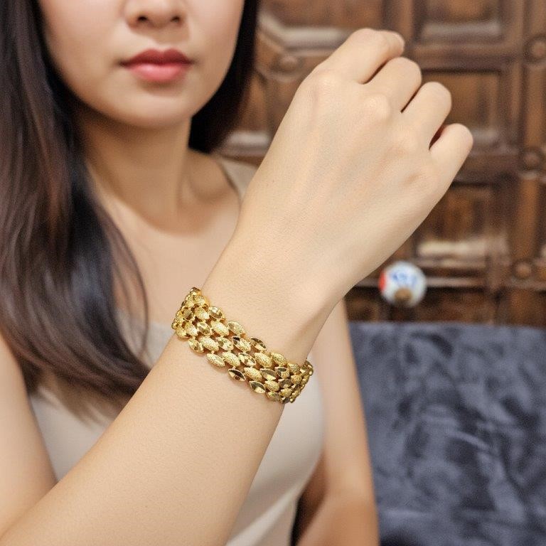 18k Italy Stamped Solid Yellow Gold Filled Bracelet-Quality Guarantee-20cm