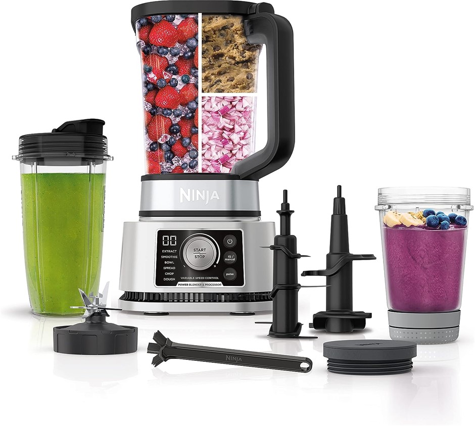 NINJA Foodi Power Blender Processor System, Silver, CB350. NB: Minor Use; M