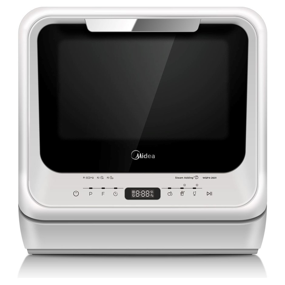MIDEA Mini Benchtop Dishwasher 5L Tank, Colour: White, MDWMINIW.