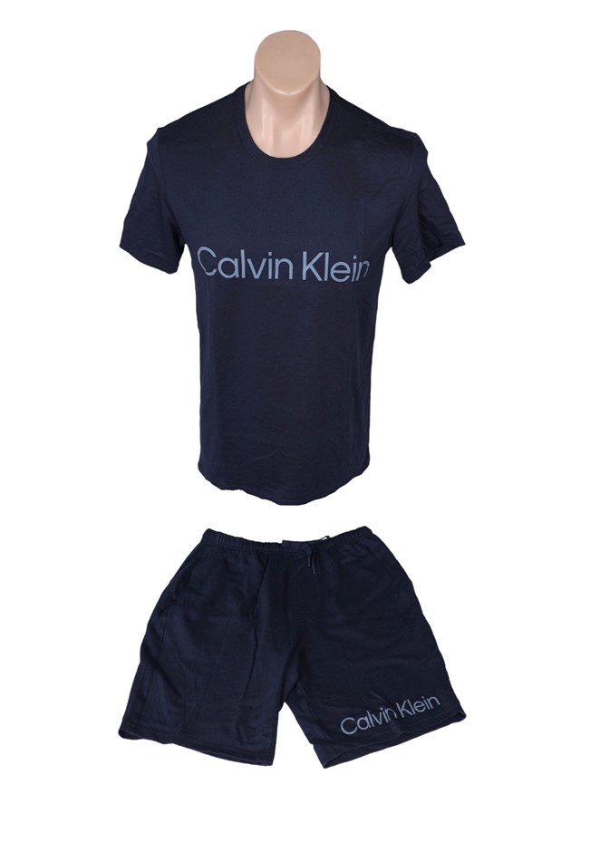 2pc CALVIN KLEIN Men's PJ Set, Size XL, 60% Cotton, Dark Blue, NP2801S.