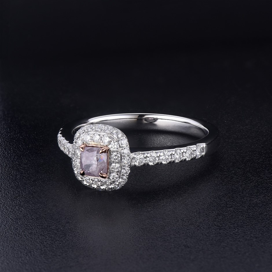 0.73tcw Fancy Pink Diamond Gold Ring