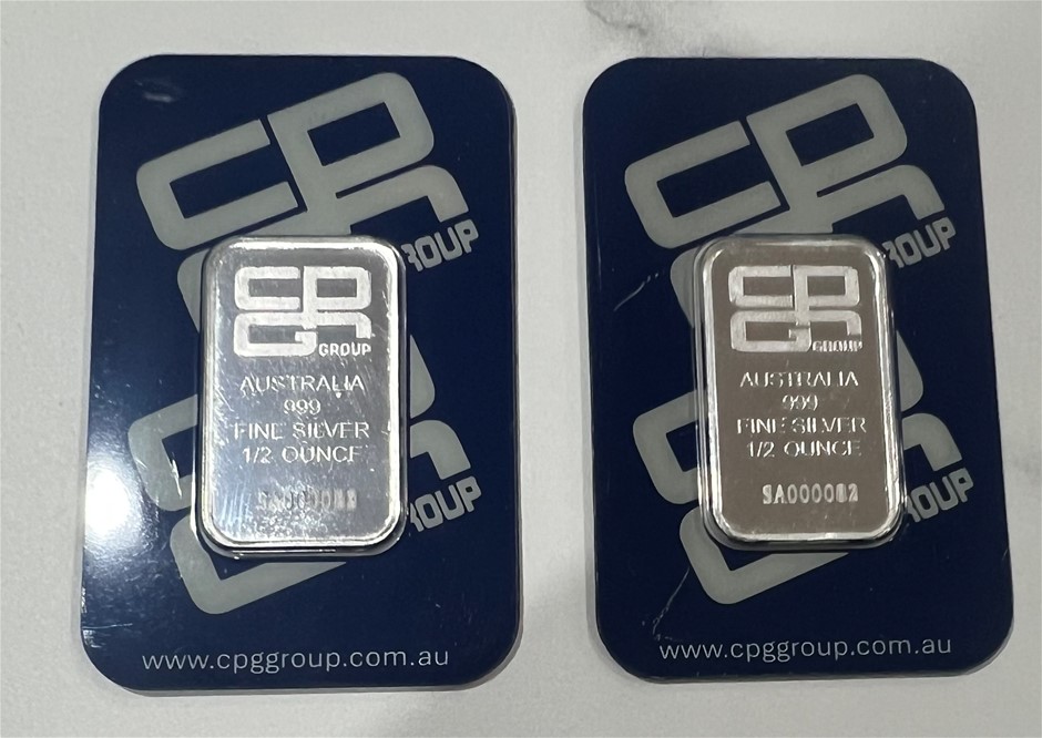 Half Ounce CPG certified silver bar x 2--sealed