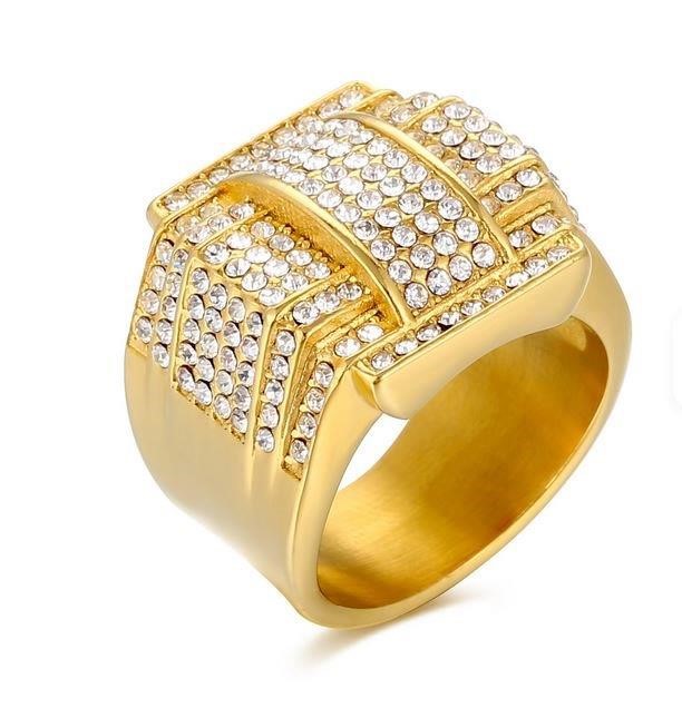 Italy 925 Silver Hip Hop Men's Ring (Stamps)-10 US