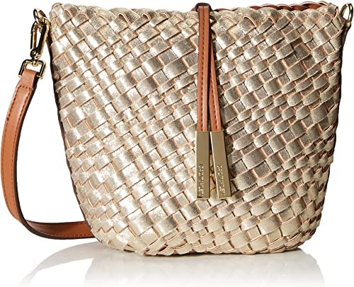 CALVIN KLEIN Naomi Woven Crossbody Bag, Gold, H0DEZCN2.