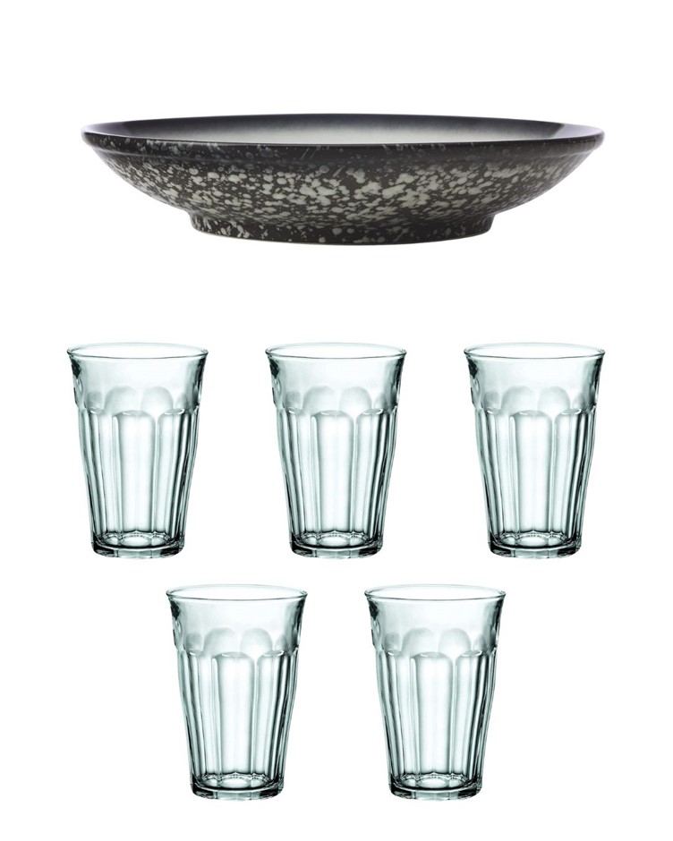 DINNERWARE BUNDLE: DURALEX Made in France Picardie Clear Tumbler, 5 Count (