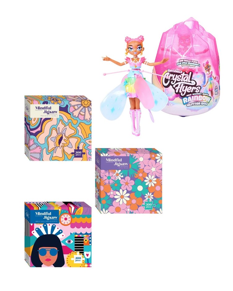 TOY & PUZZLE BUNDLE: Hatchimals Pixies Crystal Flyers Rainbow Glitter Idol