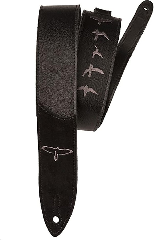 PRS Guitars Mens Modern Premium Leather 2" Strap Embroidered Birds