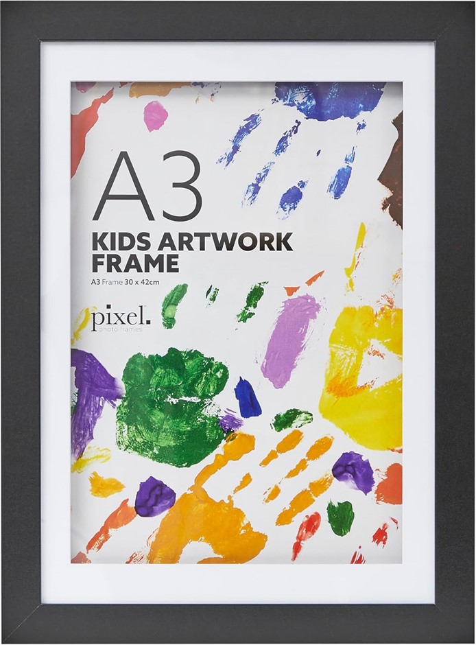 COOPER & CO. A3 DIY Kids Art Frame, Black. NB: Missing screws at the top si