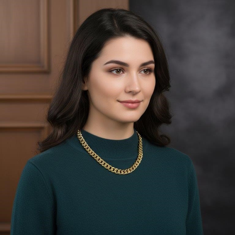 18k Italy Stamped Solid  Yellow Gold Filled Chain-Quality Guarantee-50cm