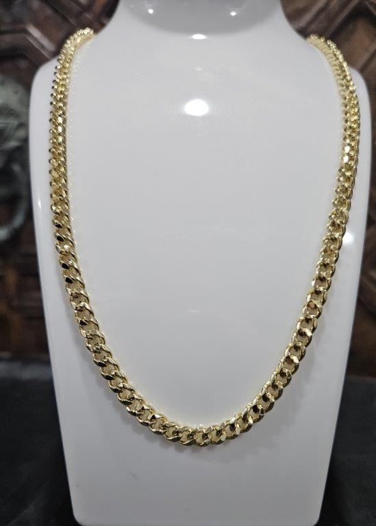 18k Italy Stamped Solid Yellow Gold Filled Chain-Quality Guarantee-55cm