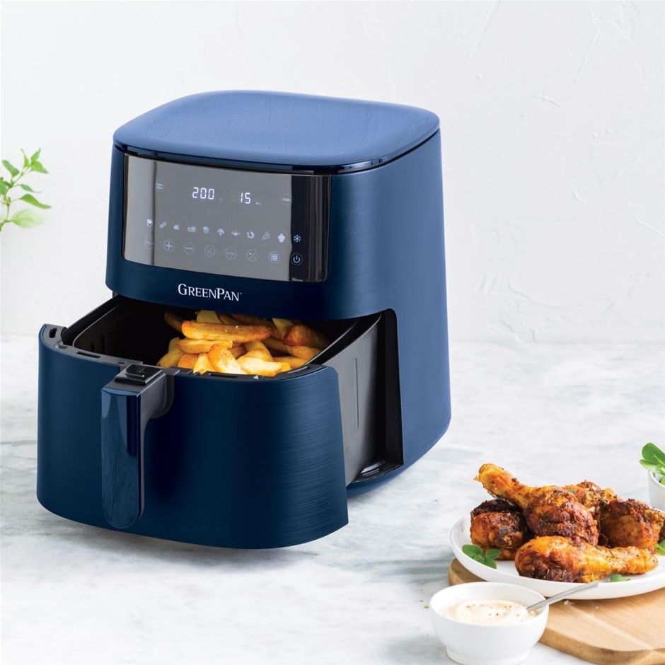 GREENPAN Bistro XL Airfryer, Oxford Blue, Healthy Ceramic Non-Stick Coating