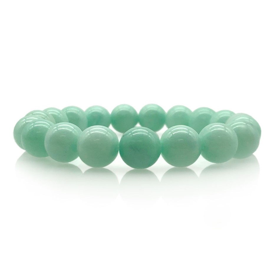 8mm Malaysia 'Jade' Quartz Gemstones Beaded Bracelet.