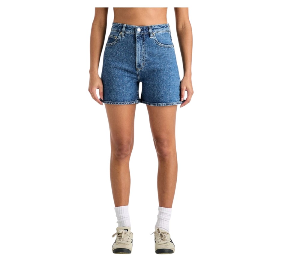 2 x LEE Women's High Mom Short, Size 8, Bluestone (EJ2), 657432. Buyers No