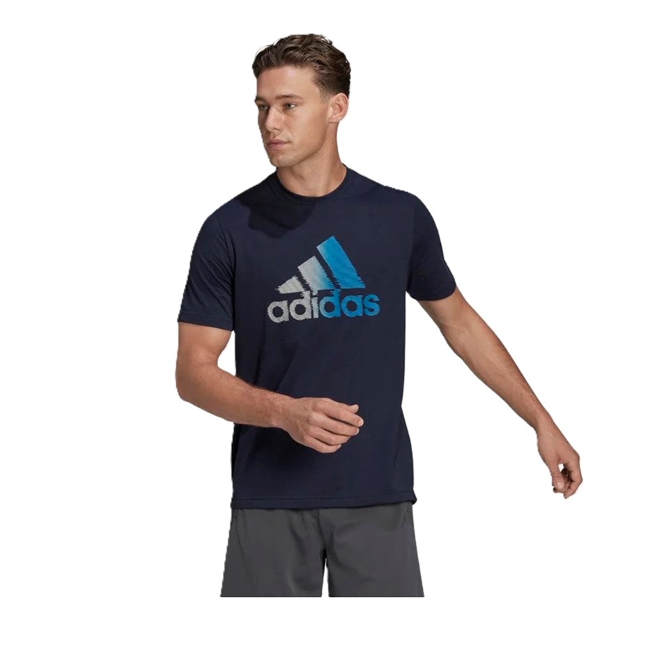 ADIDAS Men's D2M Logo Tee, Size M, Polyester/Cotton, Legink. Buyers Note -