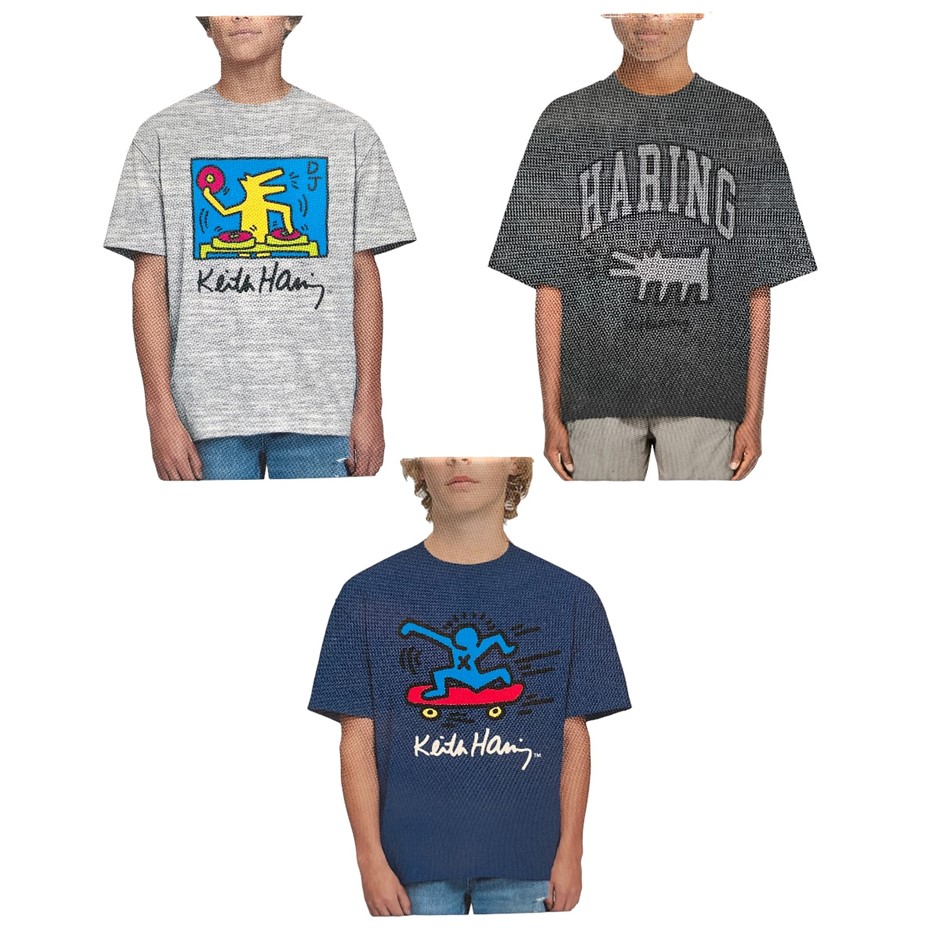 3-Pack KEITH HARING Youth Tees, Size S (7/8), Heather Grey Combo. Buyers N