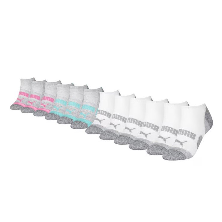 10 Pairs x PUMA Women's Repreve LowCut Socks, Shoe Size US 9-11, Assorted C
