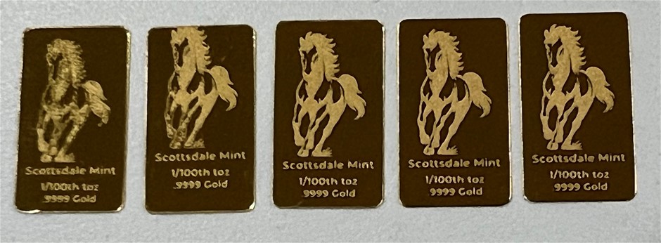 1/100 Scottdale gold bar x 5