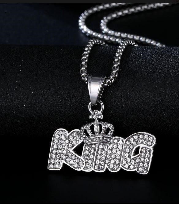 Italy 925 Silver Hip Hop Men's Necklace (Stamps)-Free Chain