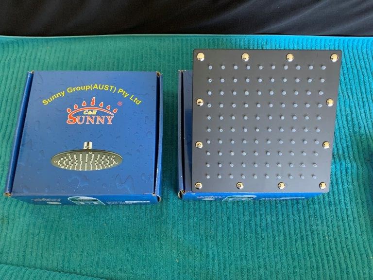 New in Box C & H Sunny Square Shower Head, 200mm - Qty 2
