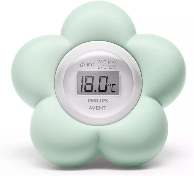 PHILIPS AVENT Digital Bath & Bedroom Thermometer, Green/Flower, SCH480/20.