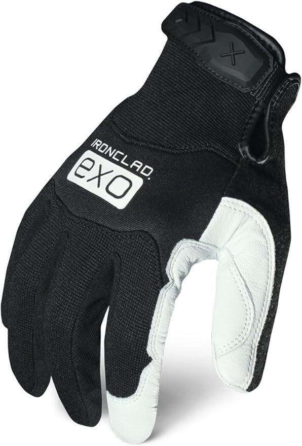 IRONCLAD EXO Pro White Goat Leather Gloves, Large, White Goatskin