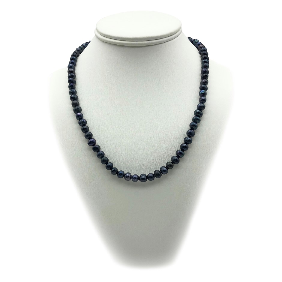 6-7mm Potato Shape Pearl with Real Platinum Plated Necklace