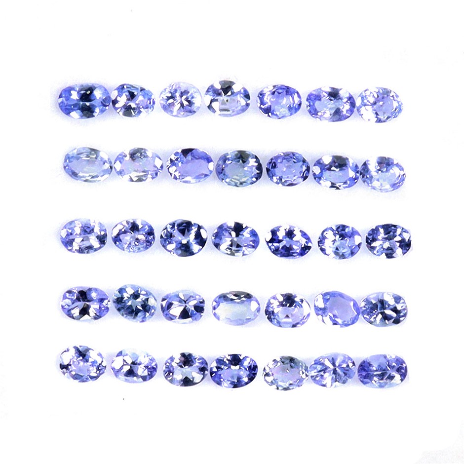 4.16ct Oval Facet Cut Bluish Violet Tanzanite Gemstones - 33Pcs