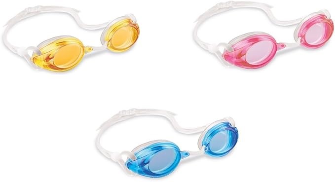 INTEX 3pk AquaFlow Sport Relay Swimming Goggles Anti-Fog UV Resistant, Asso