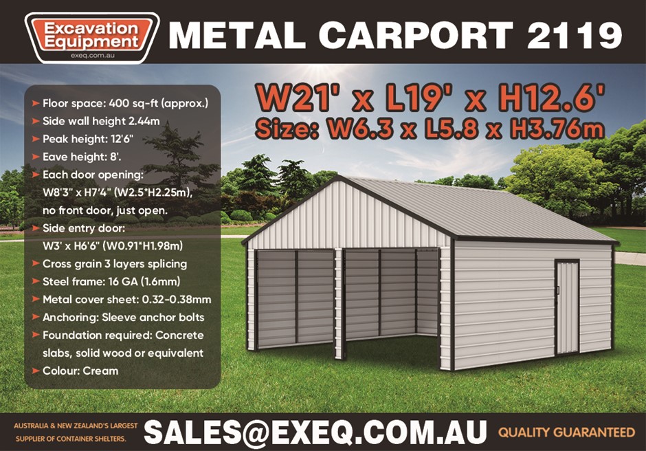 2026 21ft x 19ft Garage / Carport (Unused)