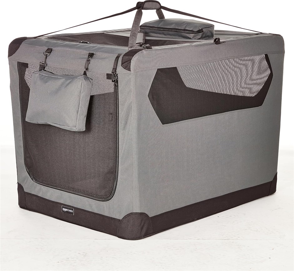AMAZON BASICS Folding Portable Soft Pet Dog Crate Carrier Kennel - 107 x 79