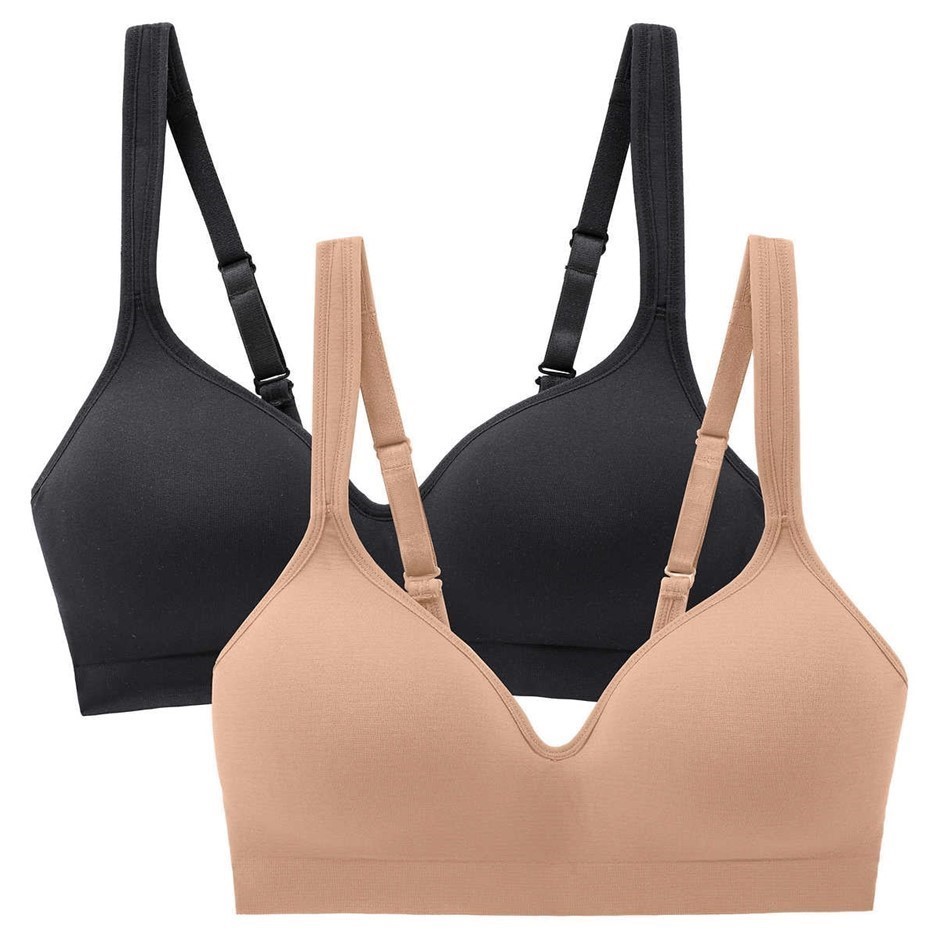 4 x CAROLE HOCHMAN Seamless Comfort Bras, Size L, Assorted Colours. NB: ima