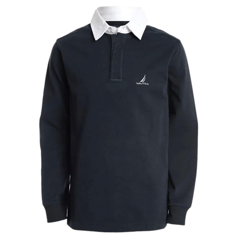 NAUTICA Men's Rugby Jersey, Size M, 60% Cotton, Navy (4NV), NAK131024. Buy