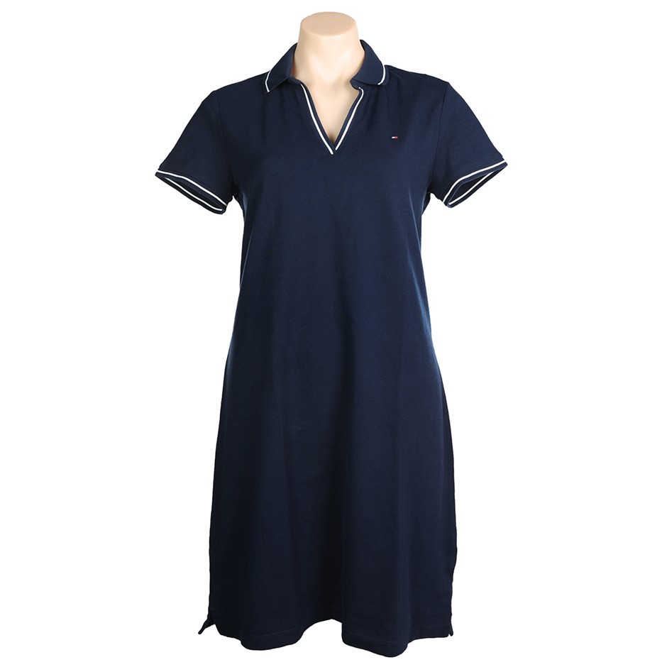 TOMMY HILFIGER Women's Tory Polo Dress, Size M, Cotton/Elastane, Sky Captai